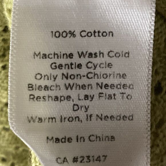 Talbots Sweater Vest Womens L/XL Chartreuse Green Sleeveless Pullover Open Knit - Picture 7 of 9